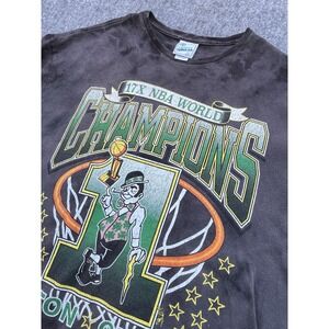 Boston Celtics Shirt Adult XL Gray Ti-die 2008 NBA 17 World Champions Basketball